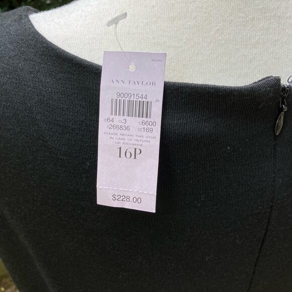 Ann Taylor Mini Dress 16P NWT Black Sequins Sheath Glam Fairy Whimsigoth Party - Picture 8 of 11